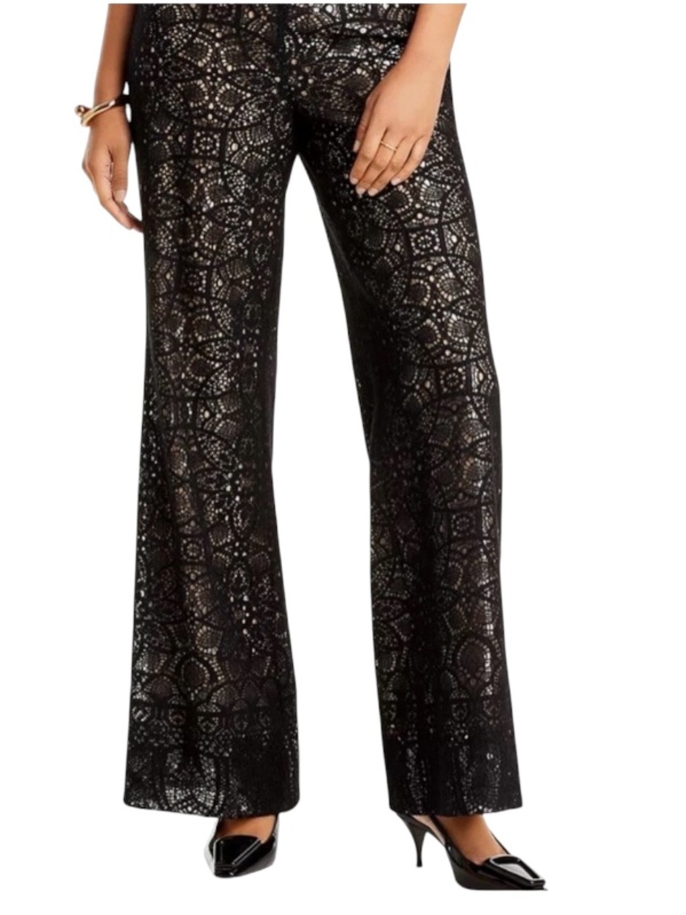 Boston Proper Black Wide Leg Lace Pants Size S